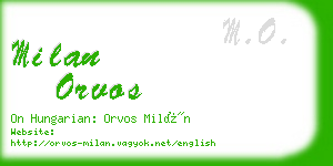 milan orvos business card